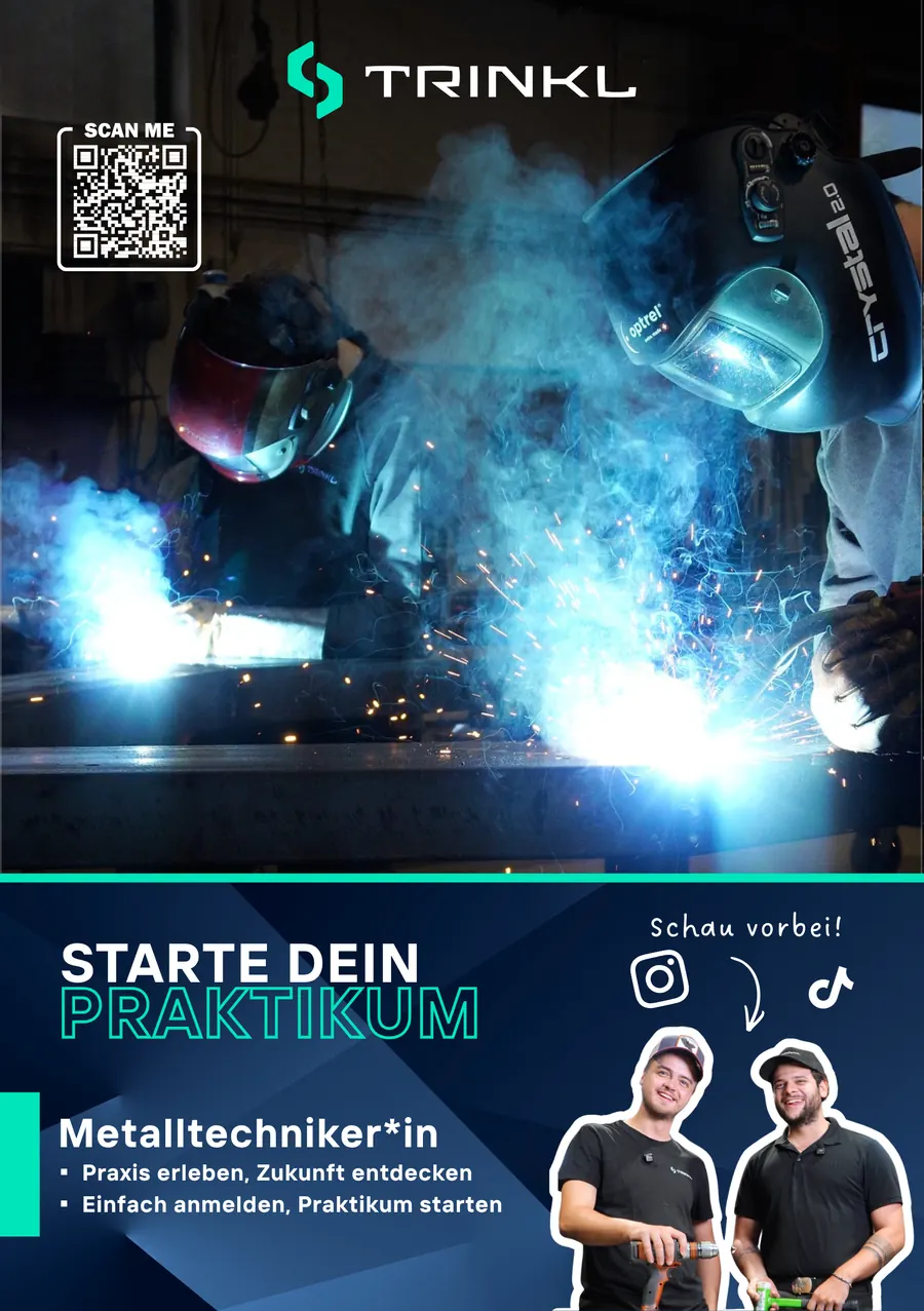 Plakat der Praktikumskampagne für Trinkl Metall